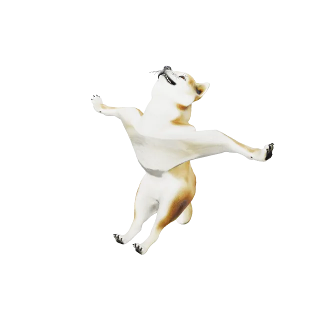 Animated Dog Sits Rolls Over Shake Paw