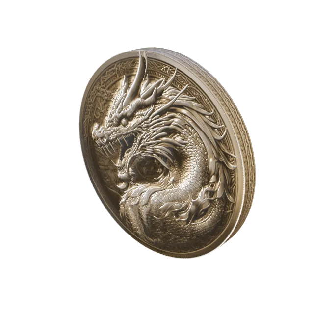Gold Dragon Coin 001 Rag